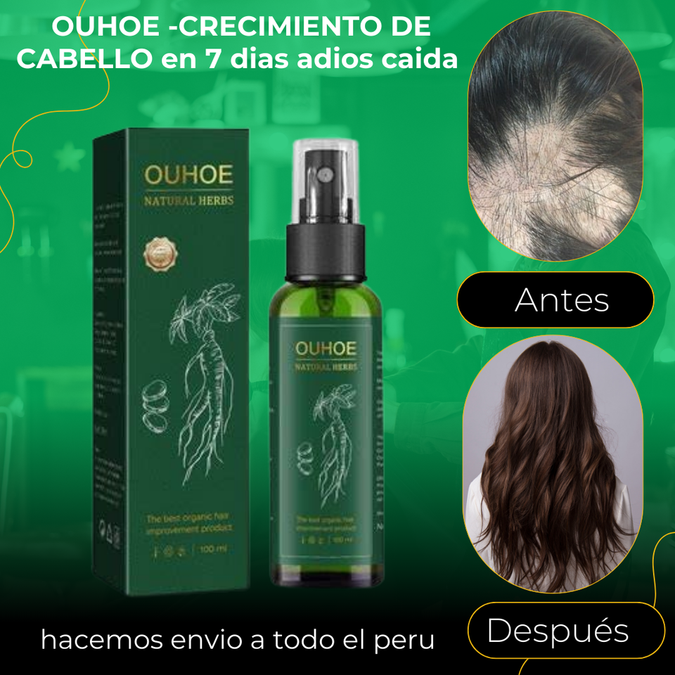OUHOE: La solución natural y efectiva para fortalecer, engrosar y recuperar el cabello en hombres y mujeres" 🌿💆‍♂️💆‍♀️