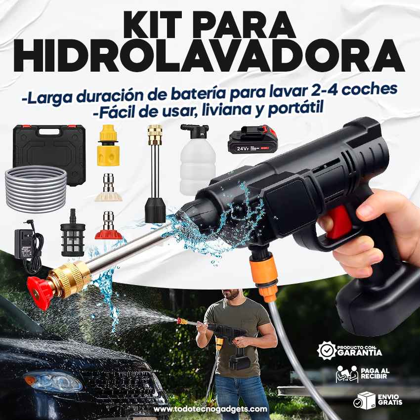 Hidrolavadora 48V Todo Terreno: Alta Potencia para Coche, Moto, Limpieza de Pisos y Riego de Jardín